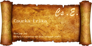 Csurka Erika névjegykártya
